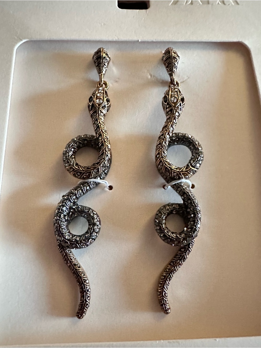 Zara Textured Snake Earrings - Picture 3 of 7